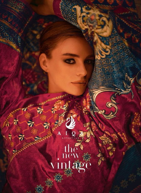 The New Vintage By Aiqa Velvet Printed Designer Salwar Suits Wholesale Market In Surat